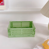 Lkblock Ins Desktop Plastic Storage Baskets Organizer Box Folding Stackable Toy Storage Basket with Handle Bathroom Storage Box Basket