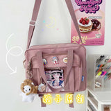 Lkblock Japanese High School Girls JK Bag Transparent Handbags Book Bag Satchels Shoulder Bag Itabag Big Crossbody Bags Women Ita bag