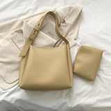 Lkblock Fashion Leather Bucket Shoulder Bag for Women New Tend Female Simple Large Capacity Handbags Ladies Tote Shopper Bag