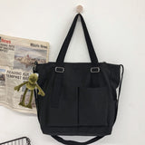 Lkblock Waterproof Bag Large Capacity Canvas Bag Female Cross Messenger Korean Student Harajuku Japanese Department One Shoulder Big Bag