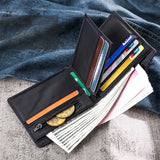 Lkblock New Men's Wallet Quality Short Purses Denim cloth Men Business Wallet Card Holder Man Zipper Purse Coin Bag Portefeuille Homme