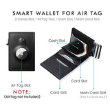 Lkblock Smart Air Tag Wallet with RFID Slim Design Premium Crazy Horse Skin Leather Pop Up Credit Card Holder