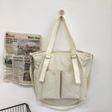 Lkblock Waterproof Bag Large Capacity Canvas Bag Female Cross Messenger Korean Student Harajuku Japanese Department One Shoulder Big Bag