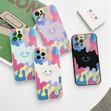 Lkblock Summer Ice Cream Smile Face Phone Case for iPhone 12 Mini 13 11 Pro Max X XR XS Max 7 8 Plus SE 2 Luxury Cartoon Silicone Cover