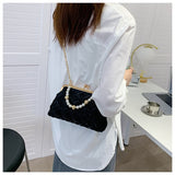 Lkblock Fashion Pearl Handle Handbag For Women Luxury Banquet Women's Bag Trend Ladys Evening Clutch Purse Party Bag Corssbody Bags