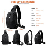 Male Shoulder Chest Bag for Men Casual Crossbody Bag Men Anti Theft School Summer Outdoor Short Trip Messengers Sling Bag