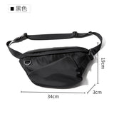 Men's Bag Oxford Waterproof 7.9inch Flat Crossbody Bag Sport Waist Bag for Men with Back Anti-theft Zipper Bag Outdoor Sling Bag