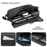 Men Large Capacity Crossbody Bag Light Weight Multi-function Sling Bag Men's Pack Solid Black Hip Hop Street Travel Male