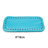 Lkblock 8x18cm Oval Long Bottom for Knitted Bag PU leather Bag Accessories Handmade Bottom With  holes DIY Crochet Bag Bottom