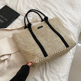 Lkblock Summer Straw Bags for Women Big Handmade Beach Bags Rattan Woven Handbags Travel Shopper Casual Resort Style Shoulder Bags