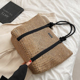 Lkblock Summer Straw Bags for Women Big Handmade Beach Bags Rattan Woven Handbags Travel Shopper Casual Resort Style Shoulder Bags