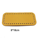 Lkblock 8x18cm Oval Long Bottom for Knitted Bag PU leather Bag Accessories Handmade Bottom With  holes DIY Crochet Bag Bottom