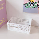 Lkblock Ins Desktop Plastic Storage Baskets Organizer Box Folding Stackable Toy Storage Basket with Handle Bathroom Storage Box Basket
