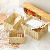 Lkblock Large Size Storage Baskets Woven Basket for Sundries Clothes Organizer Basket Storag Box Wardrobe Organizer Panier Rangement