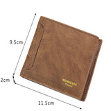 Lkblock Classic Men's Wallets Vintage Genuine PU Leather Wallet RFID Anti Theft Short Fold Business Card Holder Purse Wallet Man