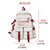 Lkblock Fashion Multipocket Nylon Women Backpack Female Big Waterproof Back Bag Portable School Backpack For Girl Student Schoolbag Cool