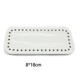 Lkblock 8x18cm Oval Long Bottom for Knitted Bag PU leather Bag Accessories Handmade Bottom With  holes DIY Crochet Bag Bottom